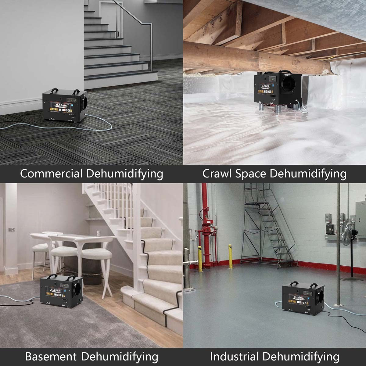 AlorAir Sentinel 55 Pint at AHAM Dehumidifier With Pump for Crawl Spaces or Basements Up to 1,300 Sq. Ft., Black