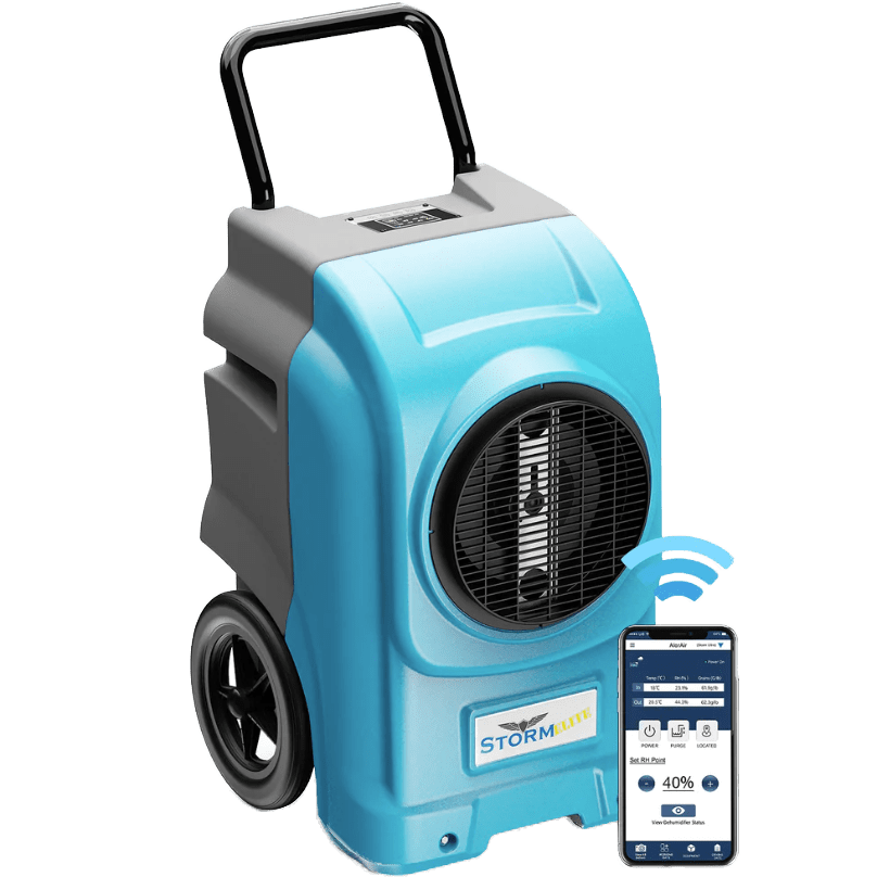 AlorAir Storm Elite Commercial Dehumidifier - Blue with Phone