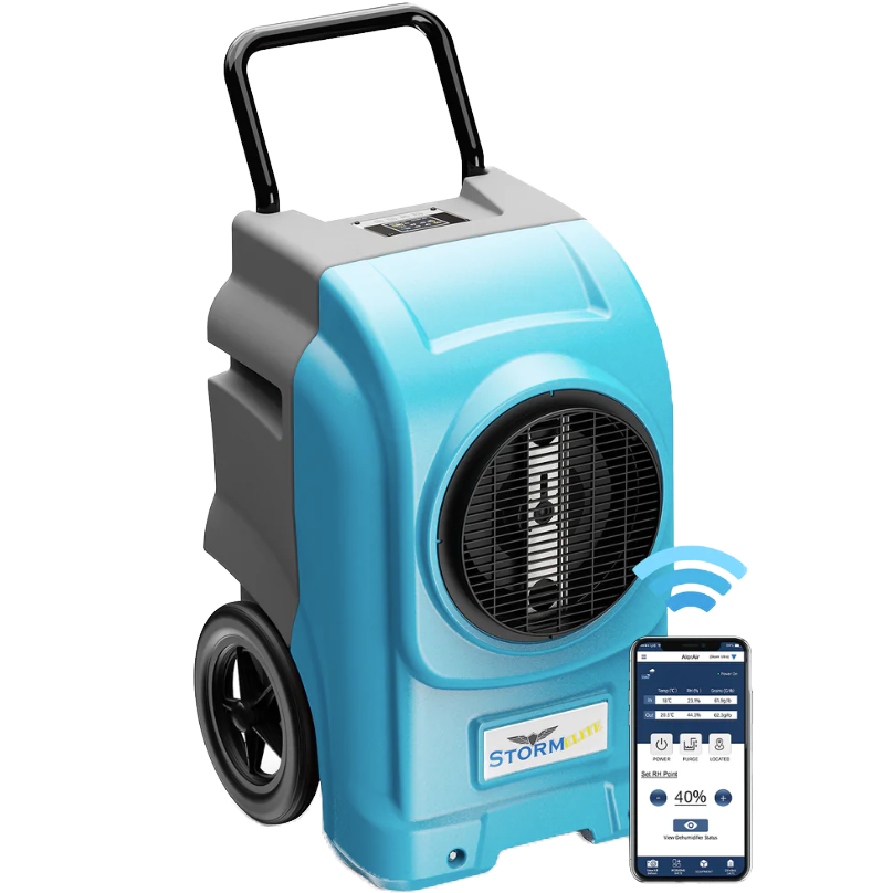 AlorAir Storm Elite Commercial Dehumidifier - Blue with Phone