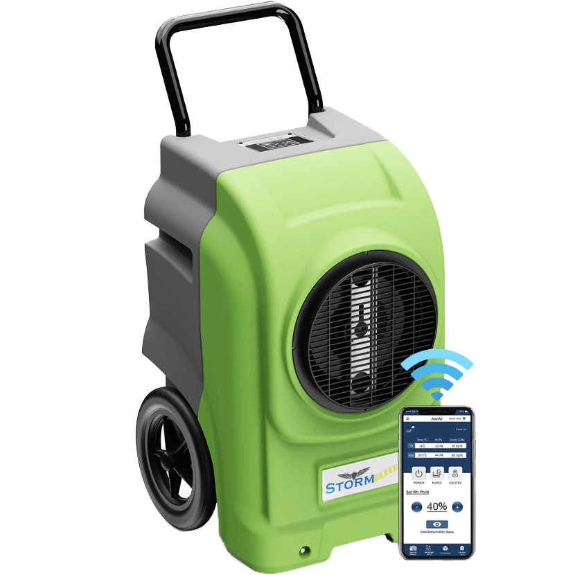AlorAir Storm Elite Commercial Dehumidifier - Green with Phone