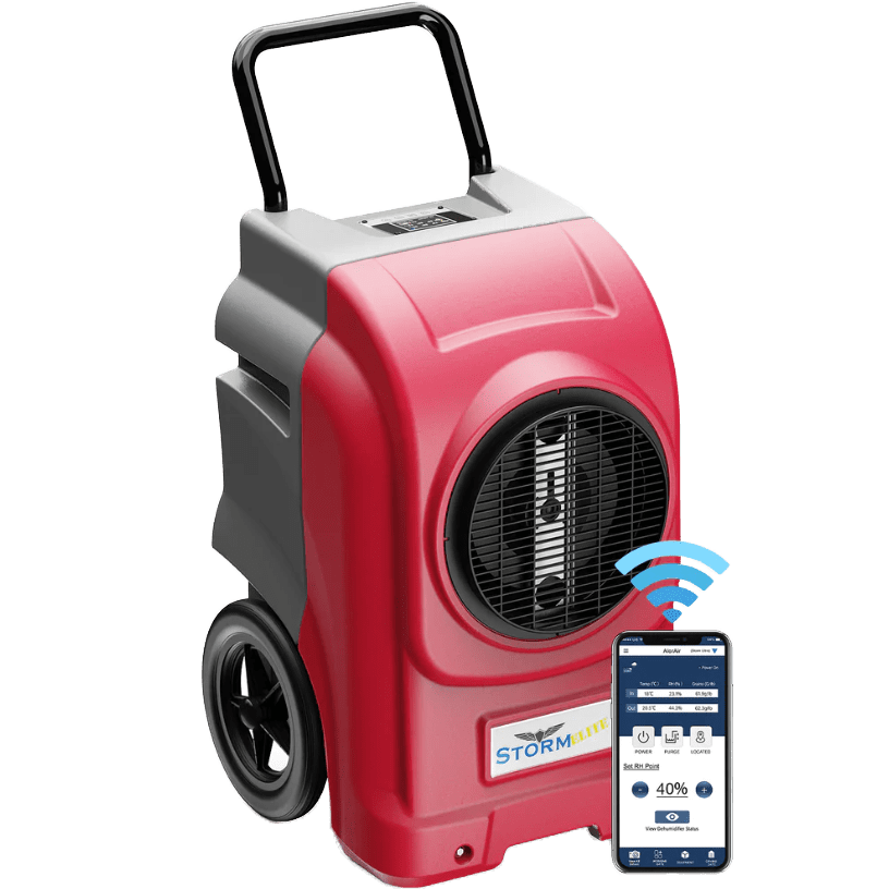 AlorAir Storm Elite Commercial Dehumidifier - Red with Phone