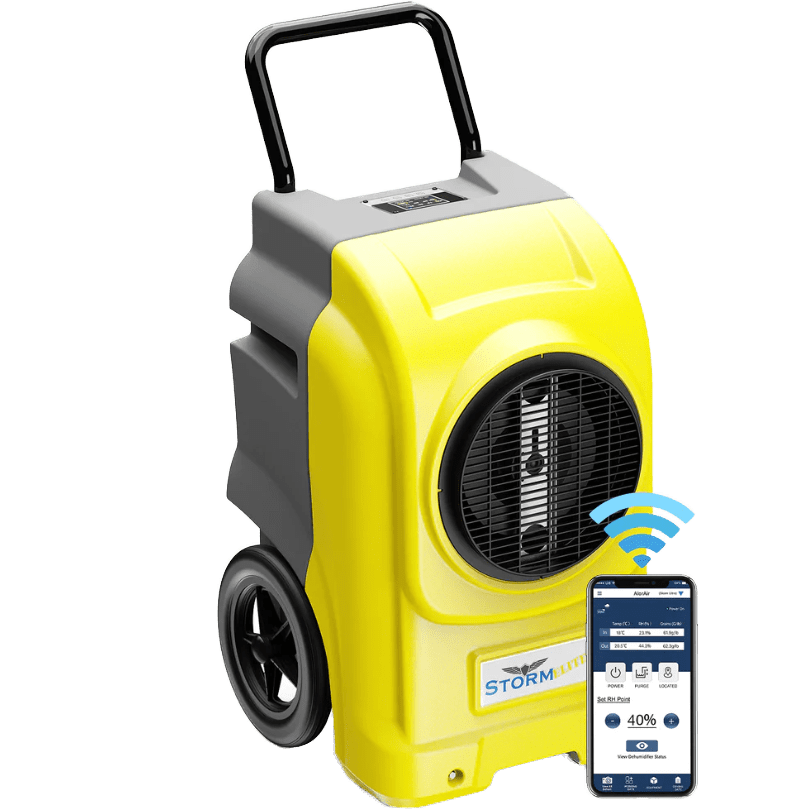 AlorAir Storm Elite Commercial Dehumidifier - Yellow with Phone