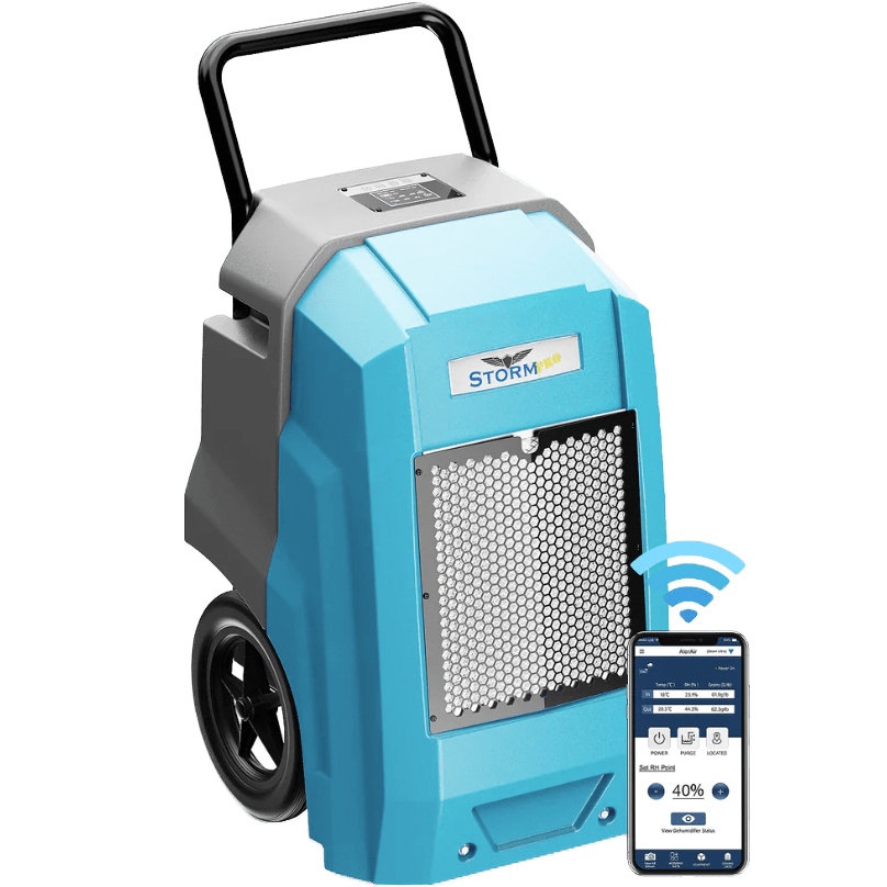 AlorAir Storm Pro Commercial Dehumidifier - Blue with Phone