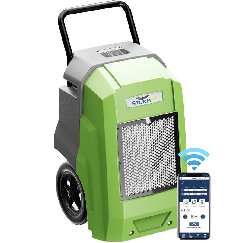 AlorAir Storm Pro Commercial Dehumidifier - Green with Phone