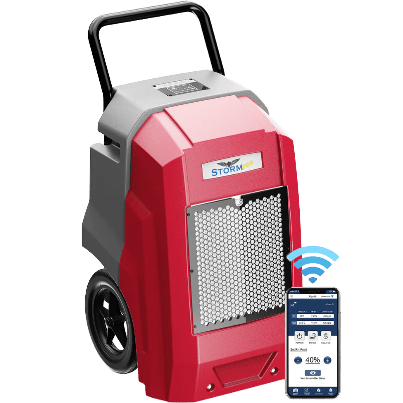 AlorAir Storm Pro Commercial Dehumidifier - Red with Phone
