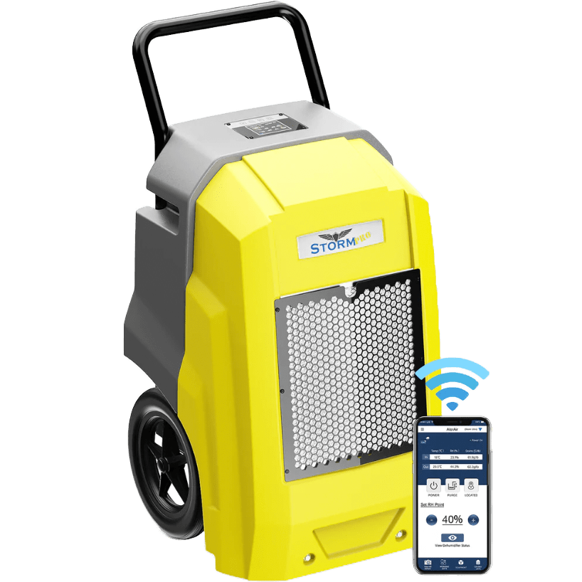 AlorAir Storm Pro Commercial Dehumidifier - Yellow with Phone