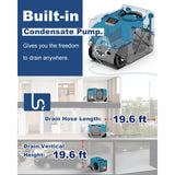 Alorair Storm SLGR 1250 Smart Wi-Fi Commercial Dehumidifier - blue - condensate pump