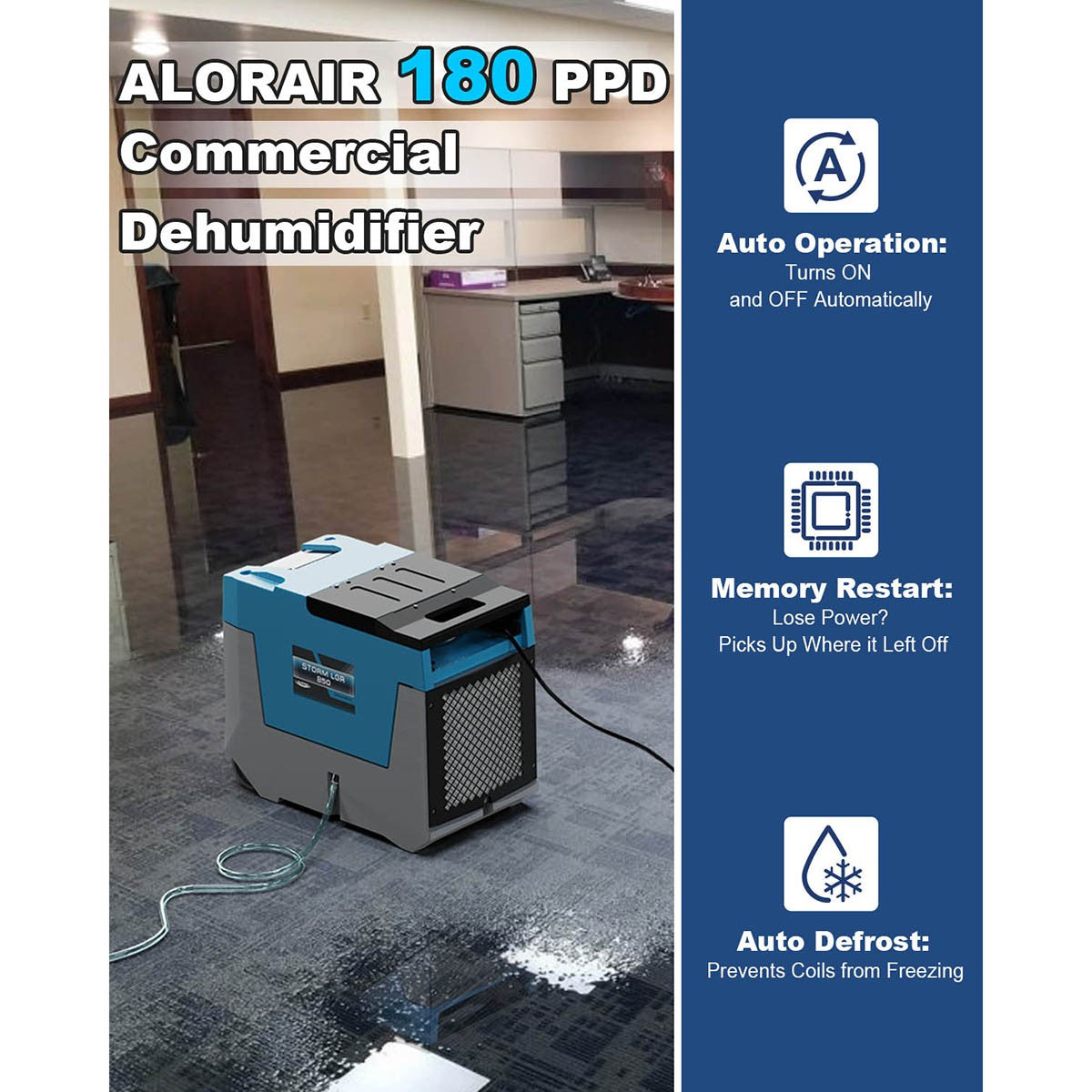 Alorair Storm SLGR 850 Commercial Dehumidifier - blue - specs