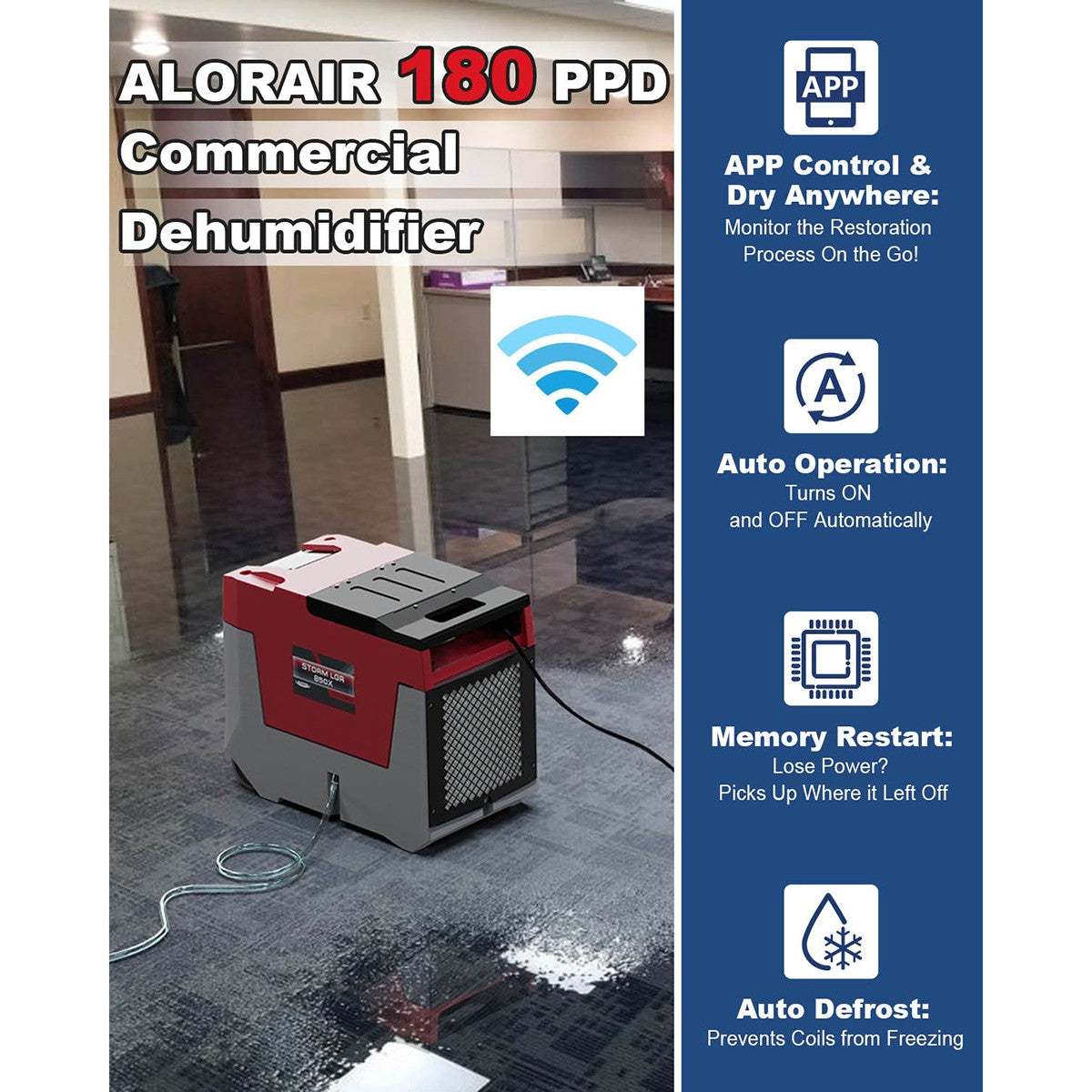 Alorair Storm SLGR 850X Commercial Dehumidifier - red - specs