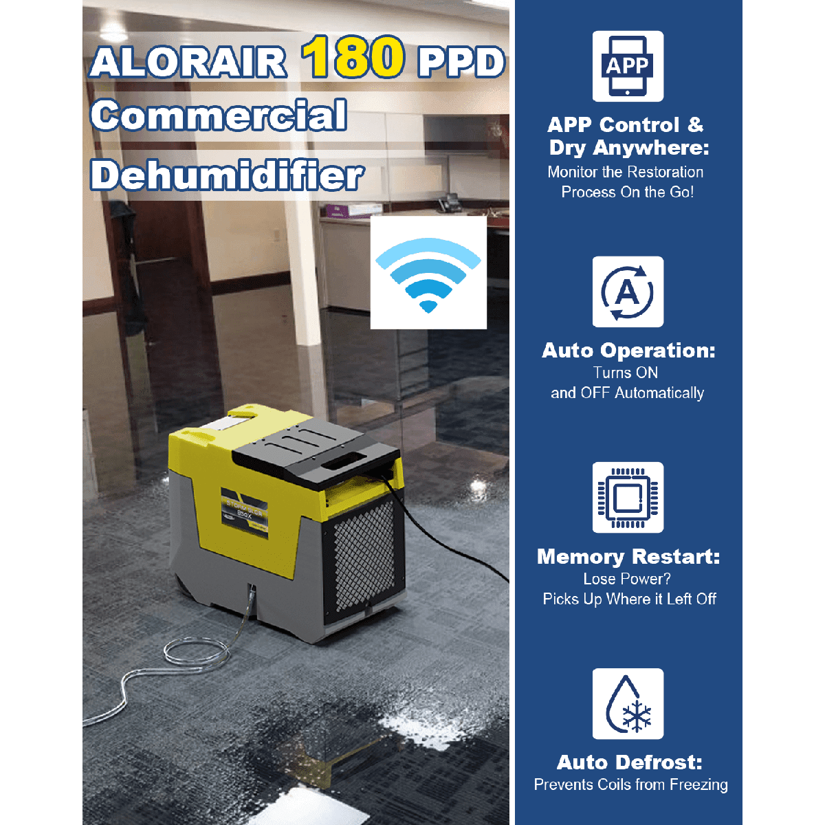 Alorair Storm SLGR 850X Commercial Dehumidifier - yellow - specs