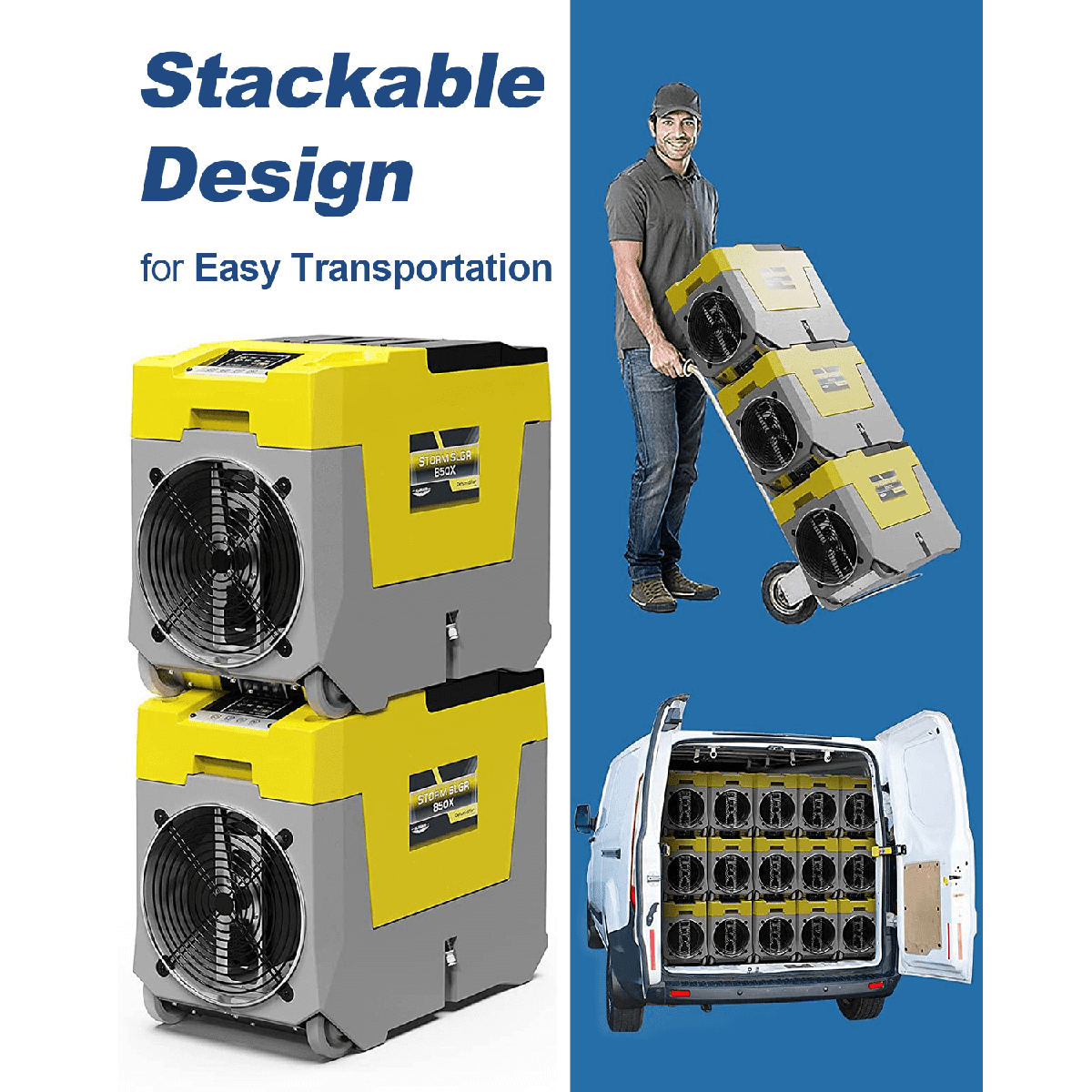 Alorair Storm SLGR 850X Commercial Dehumidifier - yellow - stackable