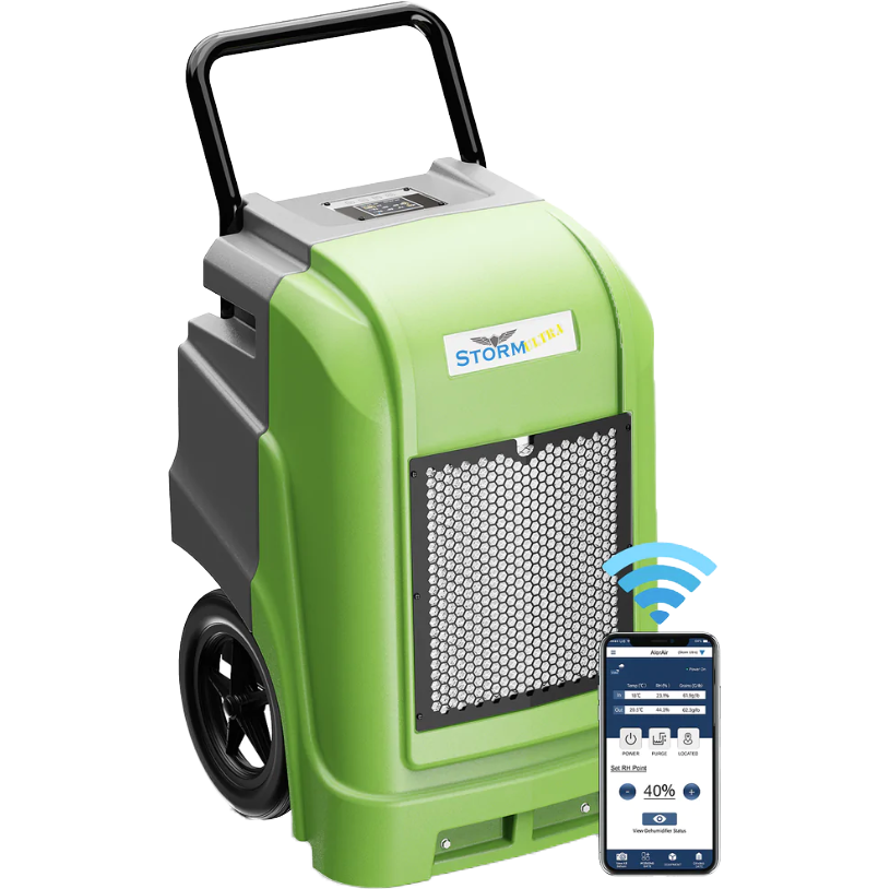 AlorAir Storm Ultra Commercial Dehumidifier - Green with Phone