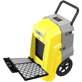 AlorAir Storm Ultra Commercial Dehumidifier - Yellow Filter door open