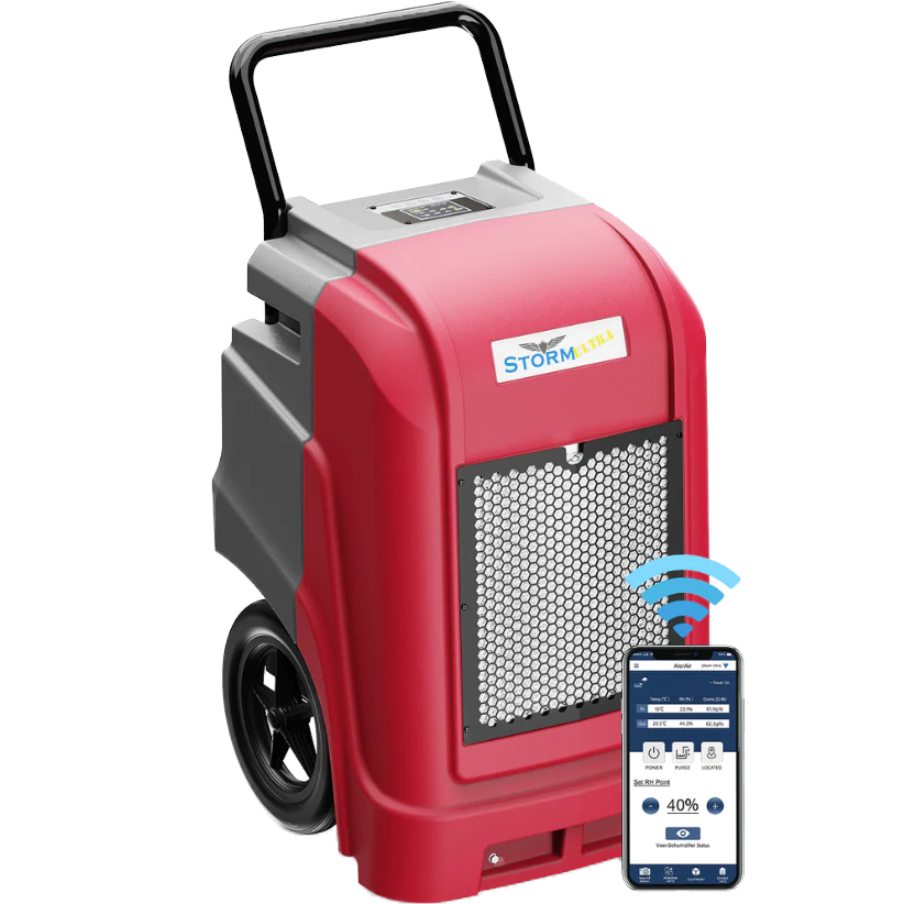 AlorAir Storm Ultra Commercial Dehumidifier - Red with Phone