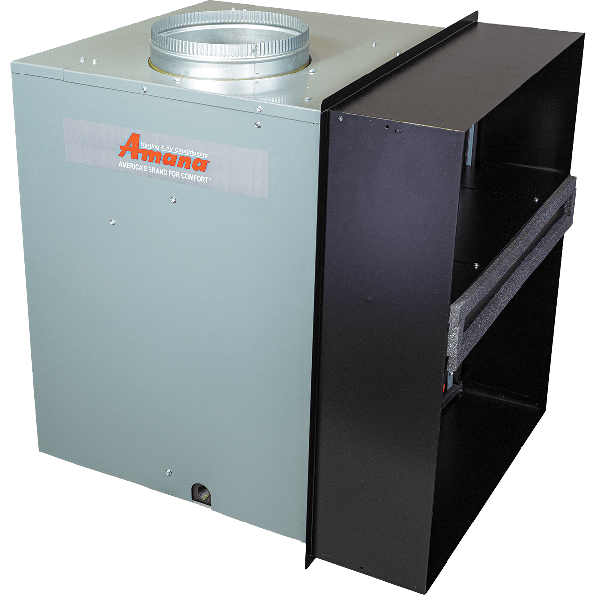 Amana 11,000 BTU Vertical Terminal Air Conditioner w/ Heat Pump - Front Angle View with Adapter