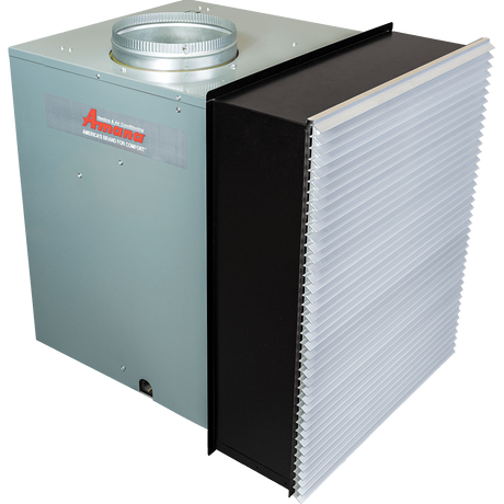 Amana 9,000 BTU Vertical Terminal Air Conditioner w/ Heat Pump - Back Angle with Adapter and Grille