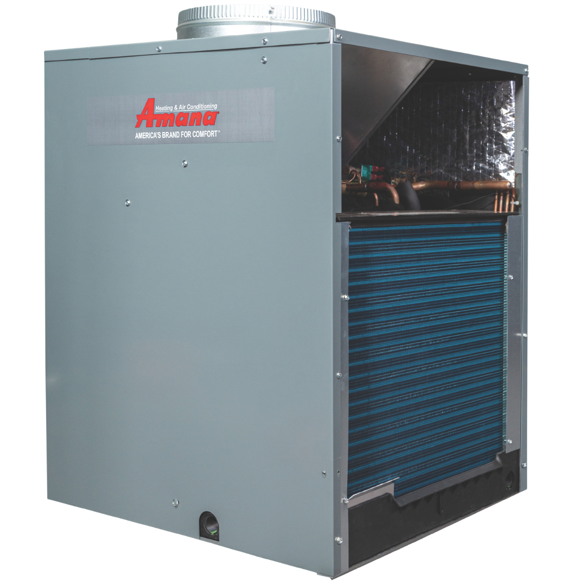 Amana 9k-12-k BTU Vertical Terminal Air Conditioner Heat Pump - Angle