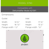 Anden A210 Dehumidifier Duct Kit - Dimensions 1