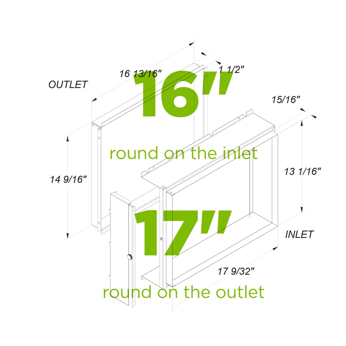 Anden A210 Dehumidifier Duct Kit - Dimensions 2