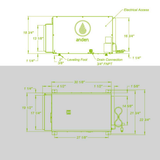 Anden A210V1 210 Pint High-Capacity Dehumidifier - Dimensions