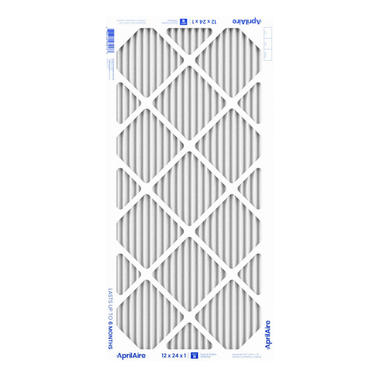 Aprilaire A12241 12x24x1 MERV 11 TriPure 1-Inch Filter - Back