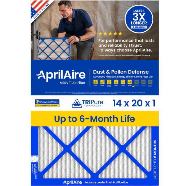 Aprilaire 14-Inch Wide MERV 11 TriPure 1-Inch Filter A14201 - Main