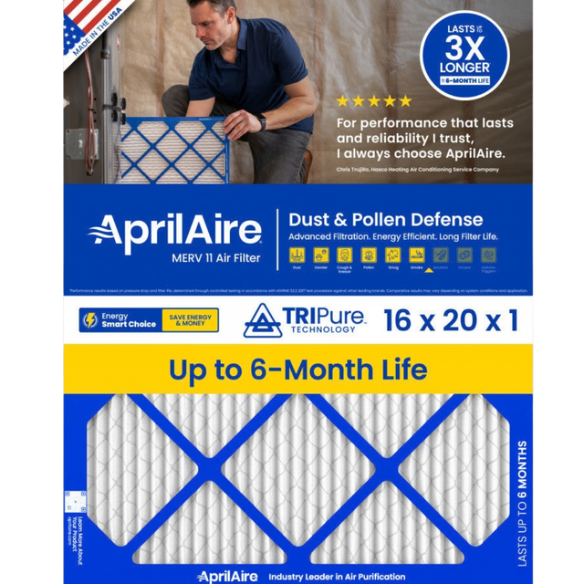 Aprilaire 16-Inch Wide MERV 11 TriPure 1-Inch Filter A16201 - Main