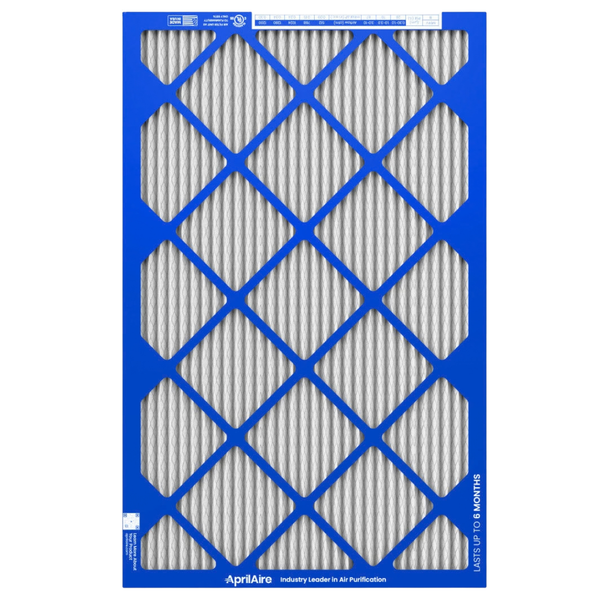 Aprilaire 16-Inch Wide MERV 11 TriPure 1-Inch Filter A16251 - Front