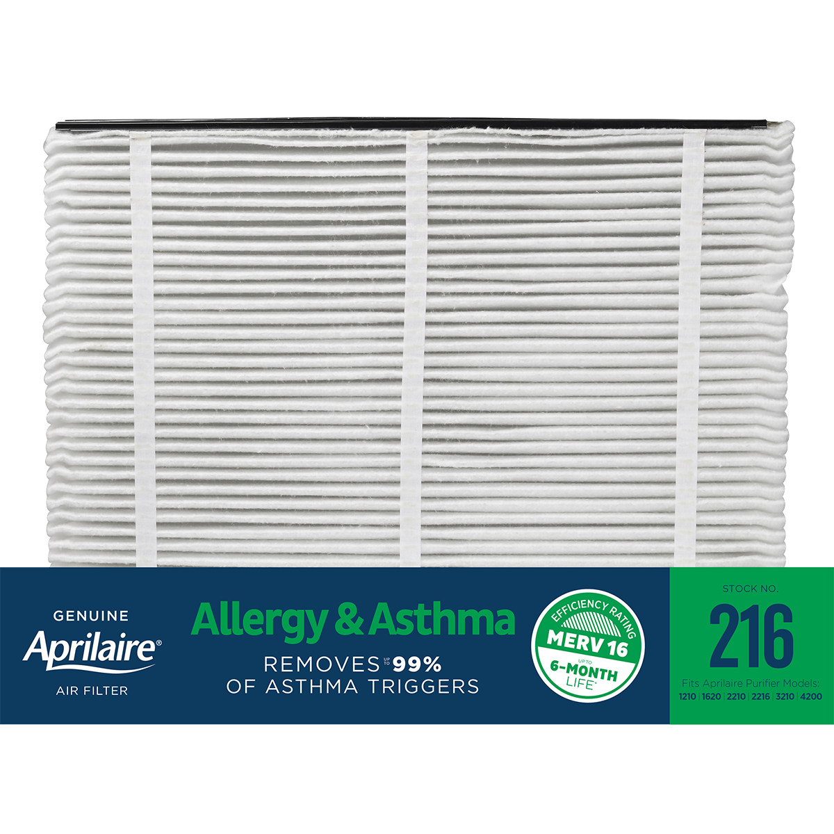 Aprilaire 216 MERV 16 Allergy & Asthma Replacement Filter (20x25)