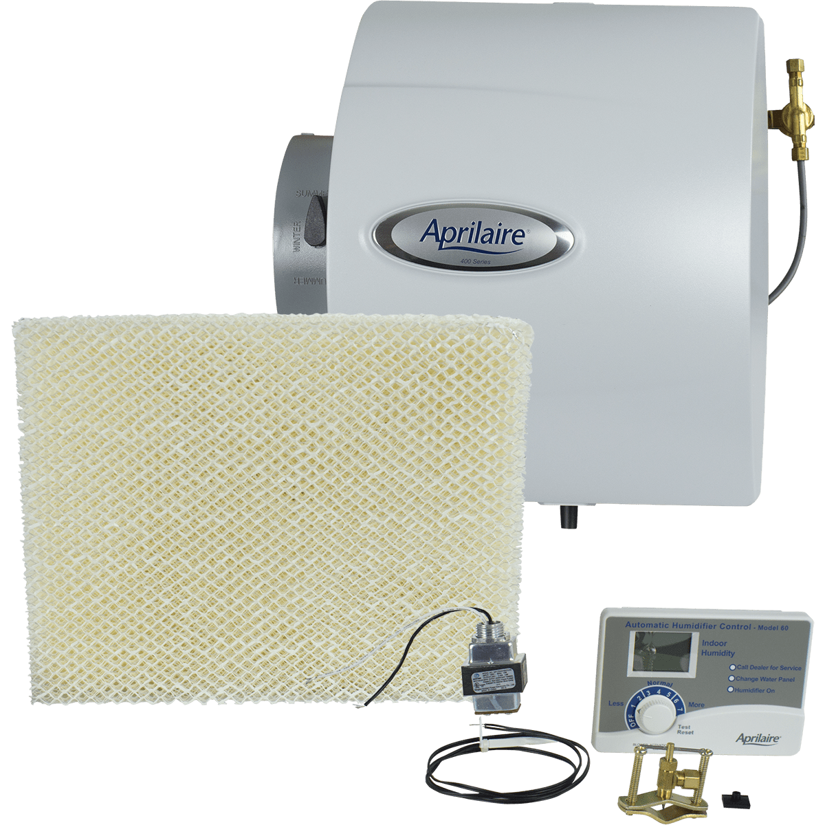 Aprilaire 400 Drainless Bypass Humidifier - all included accessories