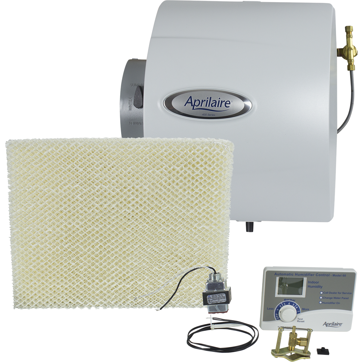 Aprilaire 400 Drainless Bypass Humidifier - all included accessories