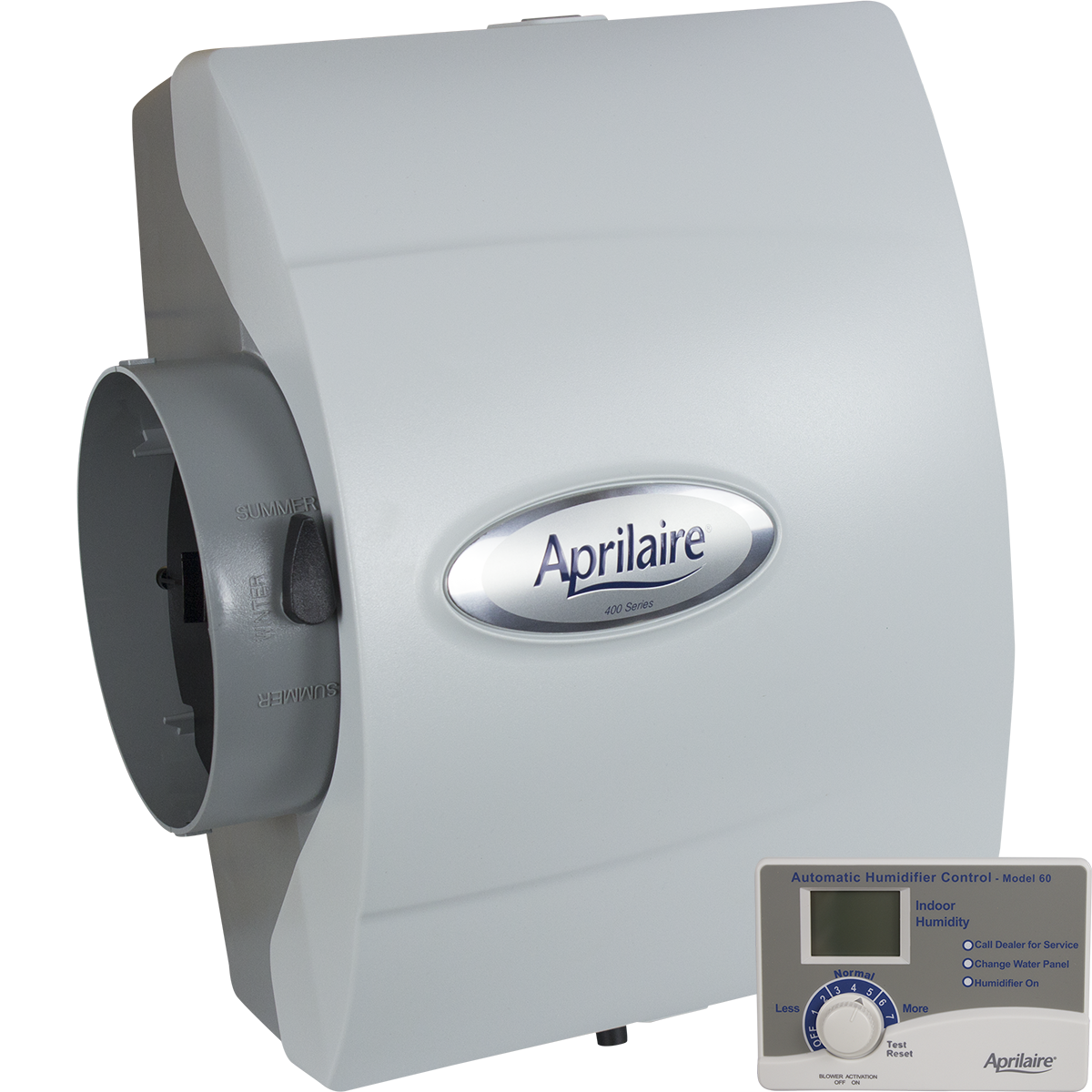 Aprilaire Model 400 Drainless Bypass Humidifier - automatic controls