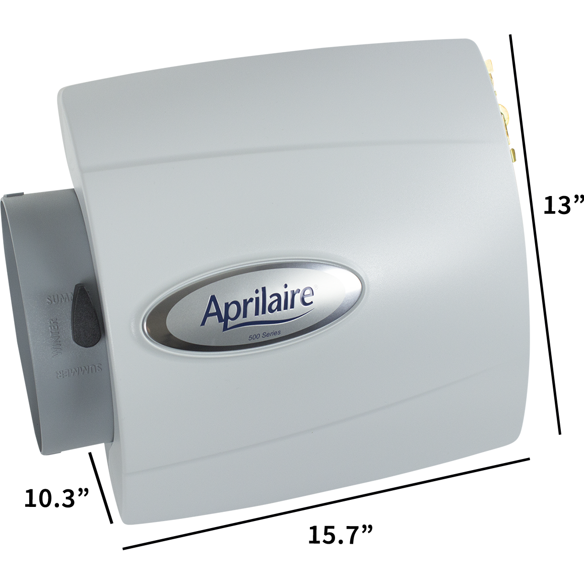 Aprilaire Model 500 Small Bypass Humidifiers - dimensions