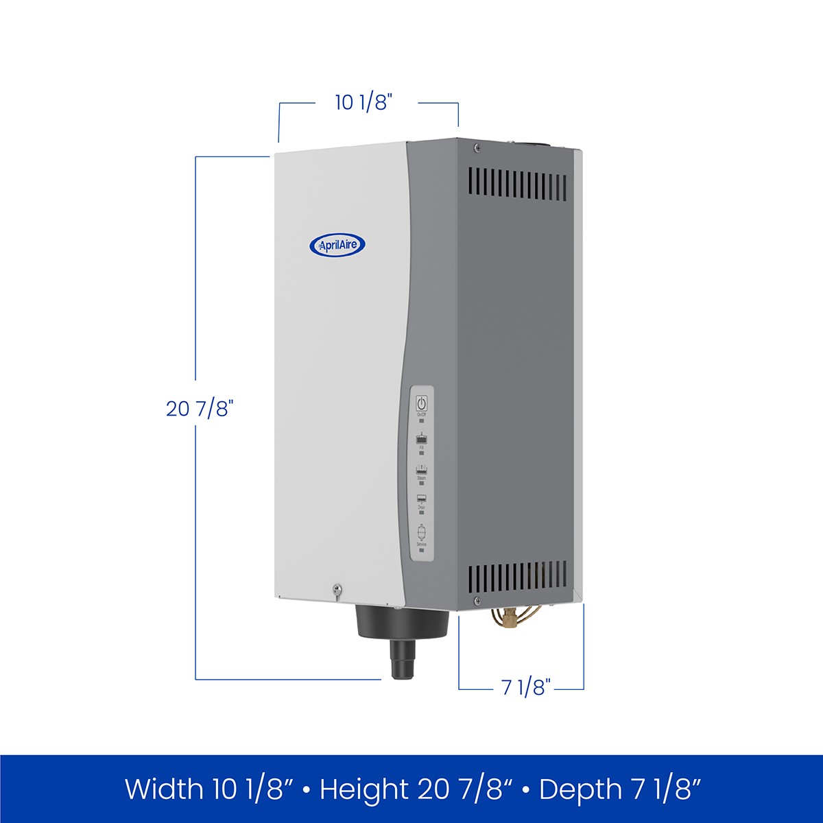 Aprilaire Model 800 Whole House Steam Humidifier - Dimensions