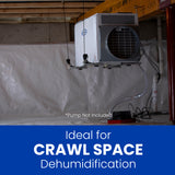 Aprilaire E070 70 Pint Dehumidifier - Crawlspace Dehumidification Infographic