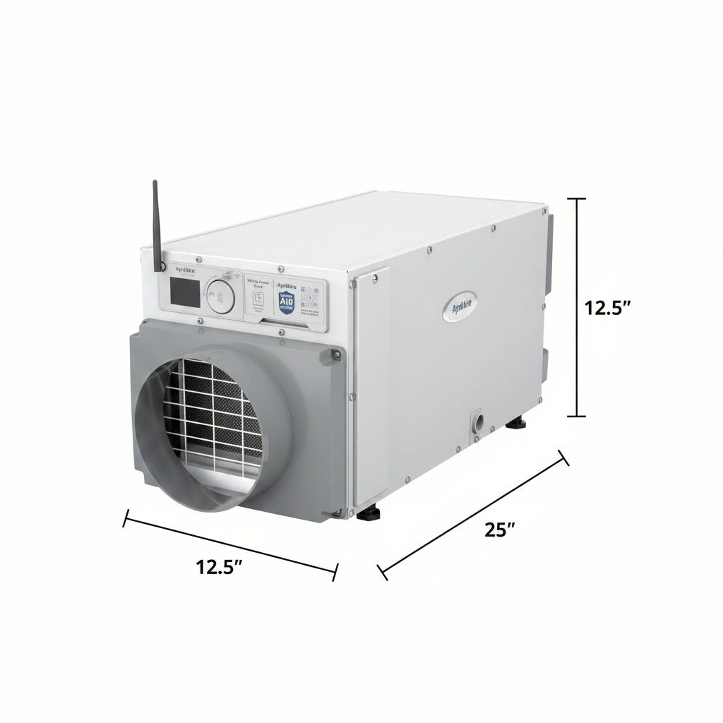 AprilAire E070 70 Pint Crawlspace Dehumidifier dimensions