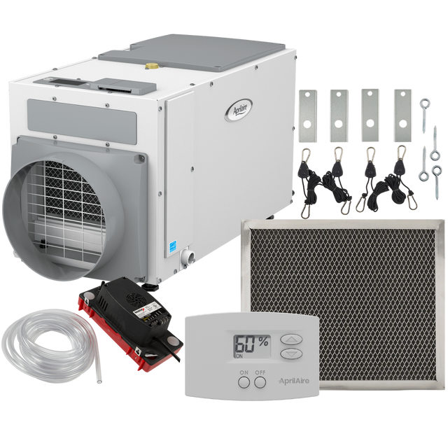 Aprilaire E100 100-Pint Energy Star Dehumidifier + Basement Package - Main