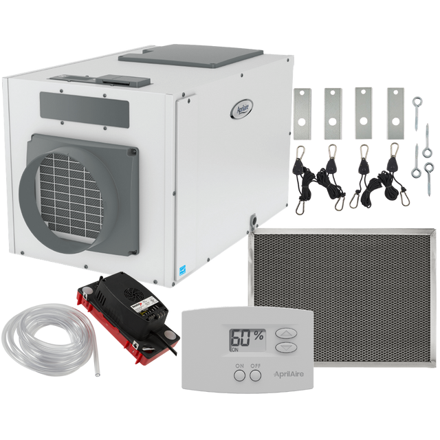 Aprilaire E130 130 Pint Energy Star Whole House Dehumidifier + Basement Package - Main