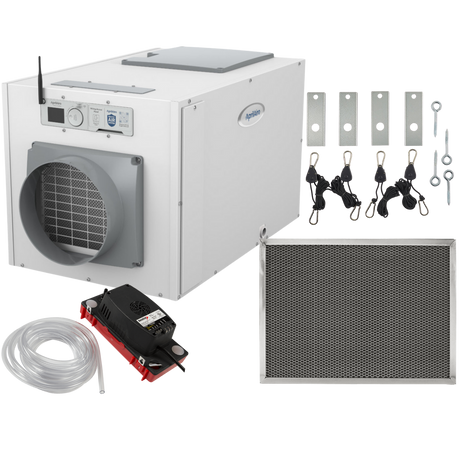 Aprilaire E130 130 Pint Energy Star Whole House Dehumidifier + Basement Package - w/ Wi-Fi