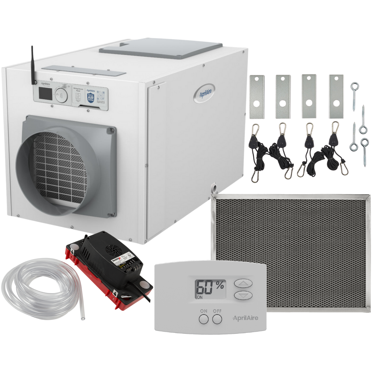 Aprilaire E130 130 Pint Energy Star Whole House Dehumidifier + Basement Package - w/ Wi-Fi