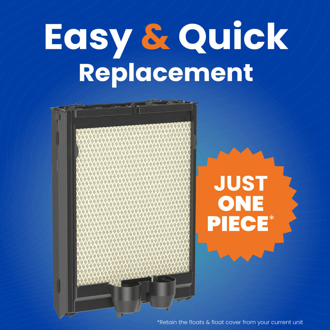 Aprilaire H445EZ1A Humidifier Filter/Water Panel Assembly Replacement Kit for Models: 400, 400A, 400M (2-pack) - Infographic 1