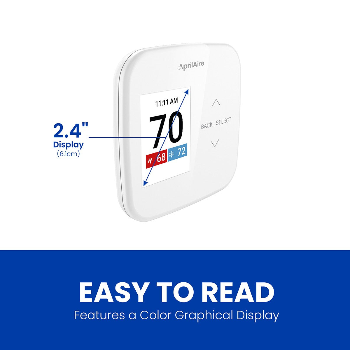 Aprilaire Programmable Multi-Stage Universal Thermostat w/ IAQ Control - Easy to Read