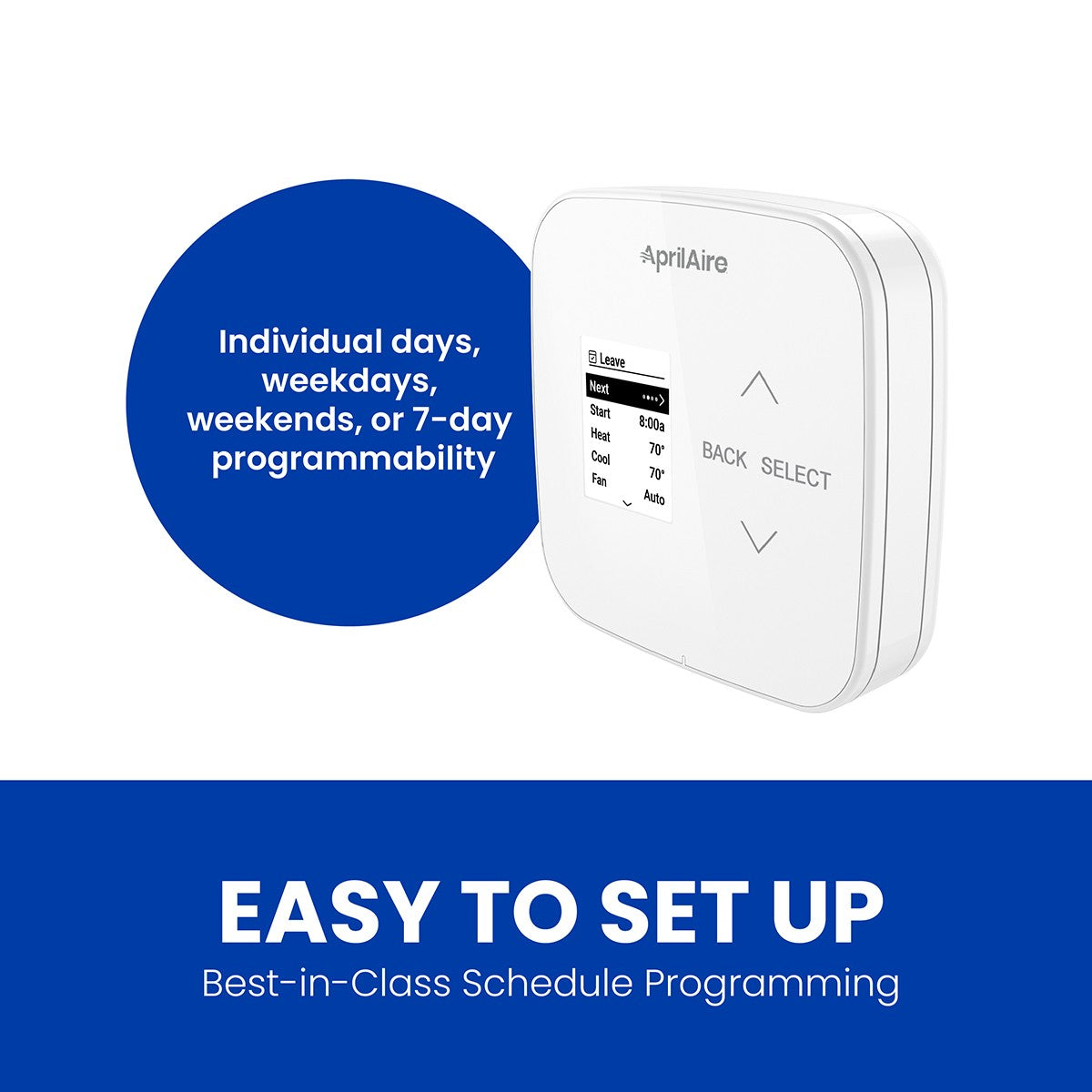 Aprilaire S84NSU Programmable Single-Stage Universal Thermostat - Easy to Set Up