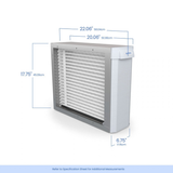 AprilAire U111 16x20 in. MERV 11 TriPure 3 in. Filtration Whole House Media Air Cleaner - Dimensions