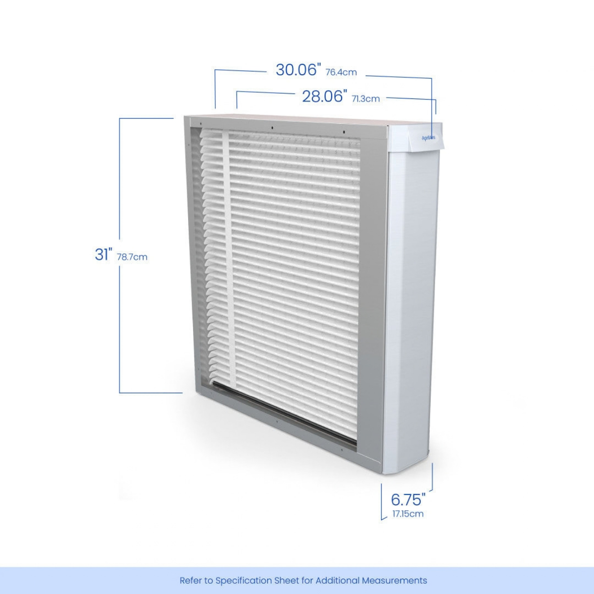 Aprilaire U151 31x28-Inch MERV 11 TriPure 3-Inch Filtration Whole House Media Air Cleaner - Dimensions