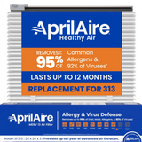 Aprilaire UK311/313 20x20x3 in. TriPure Filter + One-Time Upgrade Rail Kit - 313 Filter