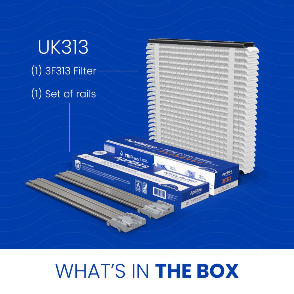 Aprilaire UK311/313 20x20x3 in. TriPure Filter + One-Time Upgrade Rail Kit - Infographic 13