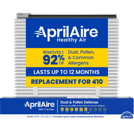 Aprilaire UK411/413 16x25x3 in. TriPure Filter + One-Time Upgrade Rail Kit 410 Filter - Main