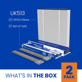 Aprilaire UK511/513 31x28x3 in. TriPure Filter + One-Time Upgrade Rail Kit - Infographic 14