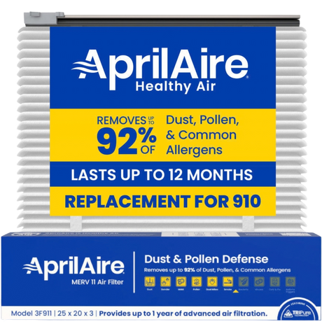 Aprilaire UK911/913 25x20x3 in. TriPure Filter + One-Time Upgrade Rail Kit 910 Filter - Main